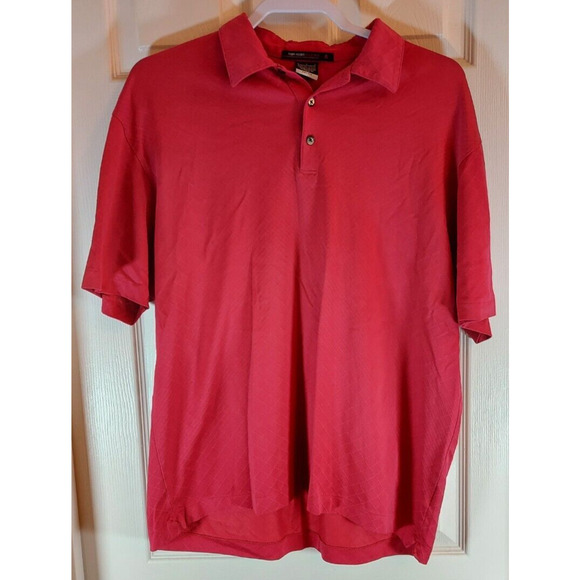 Tiger Woods Collection Red Short Sleeve Dri-Fit Golf Polo Shirt Men's Size Large - Picture 1 of 4